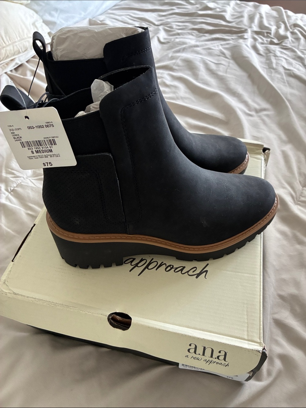 a.n.a Black Chelsea Lug Sole Ankle Booties